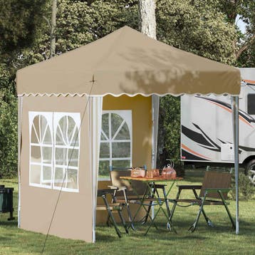 vidaXL Pop-up partytent 195 x 195 x 245 cm Crèmekleurig, Verzenden, Nieuw, Partytent