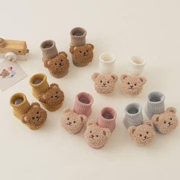 Schattige Babysokjes met Beer - Zacht Katoen, Anti-slip, Len, Verzenden, Nieuw
