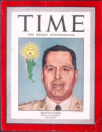 Cover Time Magazine1944 met Juan Domingo Perón (lijst optie, Verzamelen, Verzenden