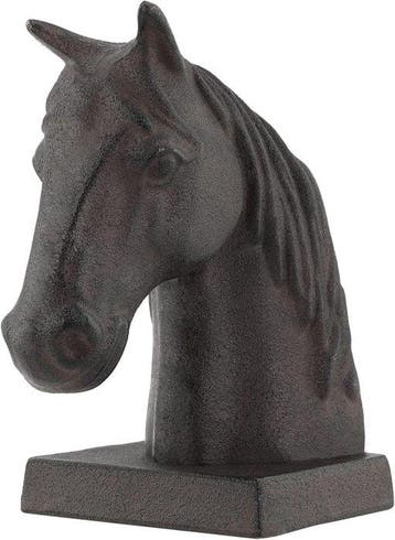 sculptuur, Horse Head Bookend – Cast Iron Style Equestrian