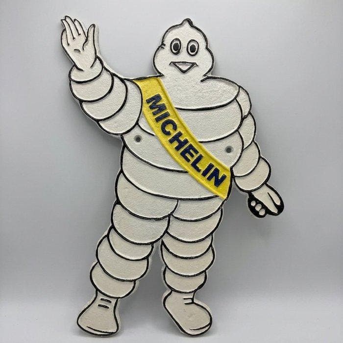 Reclamebord - Michelin - Gietijzer, Antiek en Kunst, Antiek | Wandborden en Tegels