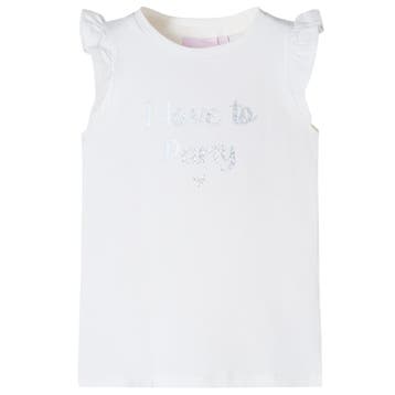 vidaXL Kindershirt met mouwen met ruches 104 wit, Verzenden, Nieuw