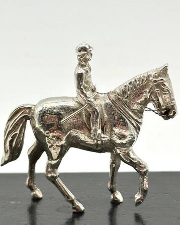 No reserve-Grote handgemaakte antieke zilveren miniatuur