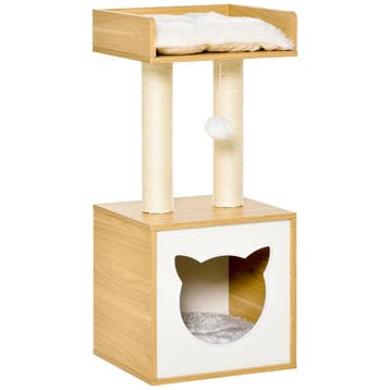TRUUSK Kattenhol met 2 Kussens - 2 Niveaus - Incl. Kattenhui, Verzenden, Nieuw