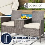 Polyrotan 2 zits Tuinbank Creme 143x55x88cm (Tafels-Stoelen), Verzenden, Nieuw