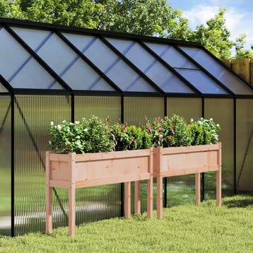 vidaXL Plantenbakken met poten 2 st massief douglashout, 100 cm of meer, Verzenden, Nieuw, 60 cm of meer