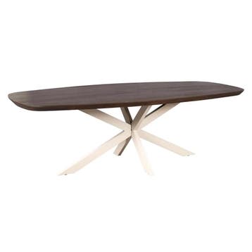 Deens ovale eettafel Madison Bruin Poot Zand Mangohout 280, Ophalen of Verzenden, Nieuw