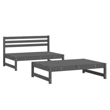 vidaXL 2-delige Loungeset massief grenenhout grijs, Verzenden, Nieuw, Loungeset