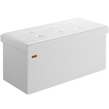 Opbergkist Wit MDF Kunstleer 80x40x40cm 100L (Opbergmanden), Verzenden, Nieuw