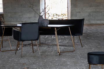 Eettafel - Bokke - 190x90 cm - Zwart/Goud - Jörn, Huis en Inrichting, Verzenden, Nieuw