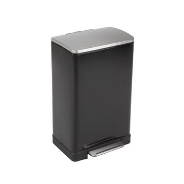 EKO Pedaalemmer E-Cube 40 ltr - Zwart/Mat RVS, Huis en Inrichting, Verzenden, Nieuw