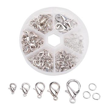 1 x Rond navulbaar doosje met metalen karabijnsluitingen..., Hobby en Vrije tijd, Kralen en Sieraden maken, Ophalen of Verzenden