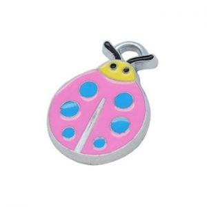 2 x Kinderkralen Metalen Bedel Kever Roze 22.5 x 16 mm, Ophalen of Verzenden, Nieuw, Kraal