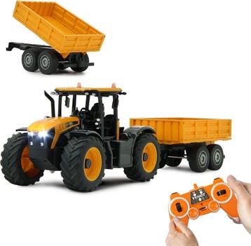 JCB RC Tractor met Aanhanger | Tweedekansje | OP=OP, Elektro, Auto offroad, Ophalen of Verzenden, Zo goed als nieuw