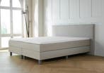 ACTIE! Boxspring Malaga 160 200 Beige, Verzenden, Beige, 200 cm, Modern