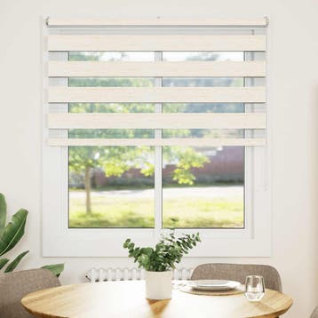 vidaXL Zebra rolgordijn 135x150 cm stofbreedte 130,9 cm, Verzenden, Nieuw, Beige