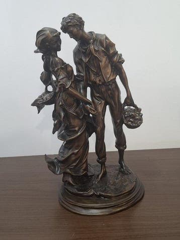 Auguste Moreau (1834-1917) - Beeld, La Rencontre - 36 cm -