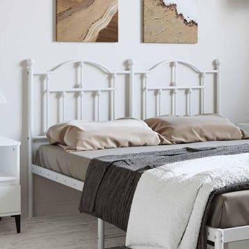 vidaXL Vervangend hoofdbord 135 cm metaal wit, Verzenden, Nieuw, Wit, Metaal