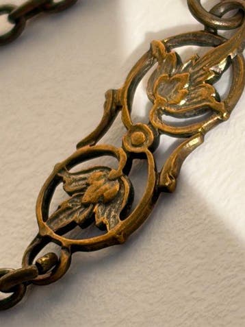 Sautoir Art Nouveau in brons 1900 | Lange halsketting in
