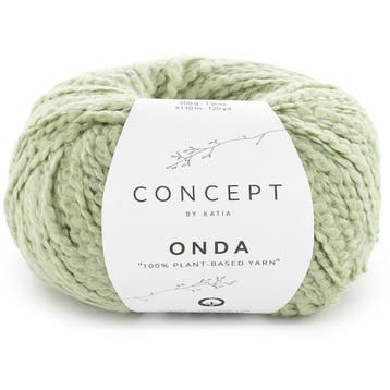 Katia Concept Onda - 90 Pistache - Katoen met Bouclé-effec, Hobby en Vrije tijd, Breien en Haken, Ophalen of Verzenden, Nieuw