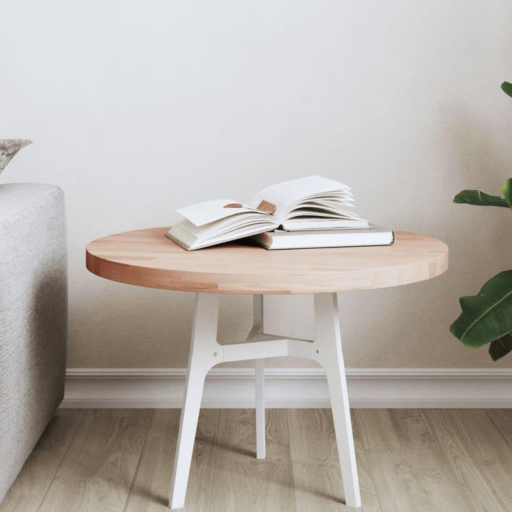 vidaXL Tafelblad rond Ø50x2,5 cm massief beukenhout, Huis en Inrichting, Tafels | Eettafels, Nieuw, Verzenden