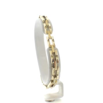 Gouden Bismarck schakel armband (Schakelarmband), Ophalen of Verzenden, Gebruikt, Goud, Goud