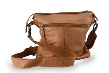 Manfield Schoudertas Cognac | ACTIE, Verzenden, Gebruikt