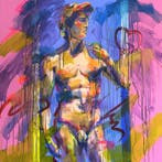Antigoni Tziora - Mr D. -Original Painting on Canvas -