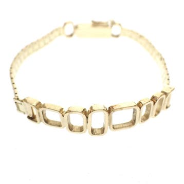 Gouden dames schakelarmband, Ophalen of Verzenden, Gebruikt, Goud, Goud