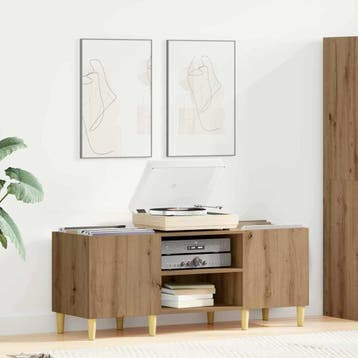 vidaXL Platenkast 121 x 38 x 48 cm Bewerkt hout Artisan, Verzenden, Nieuw
