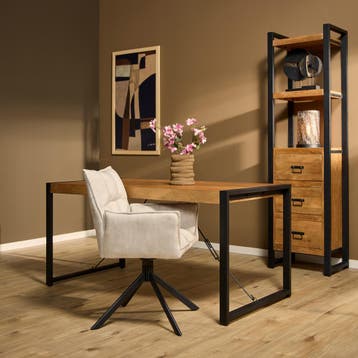 Rechthoekige eettafel Boaz mangohout naturel 140 cm |, Ophalen of Verzenden, Nieuw