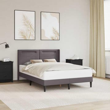 vidaXL Bedframe met LED-stripverlichting Grijs 120 x 200 cm, Huis en Inrichting, Overige materialen, Verzenden, Nieuw, Twijfelaar