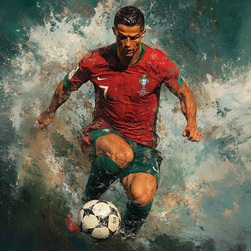 I_KONIQ - RONALDO IN ACTION in BASQUIAT STYLE, Nieuw