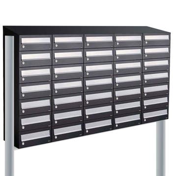 Brievenbusunit Hive set vrijstaand 5-breed, 7-hoog - zwart, Verzenden, Nieuw