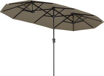2dekans | LifeGoods Dubbele Parasol - Tuin - 220x400cm - tot, Ophalen of Verzenden, Zo goed als nieuw