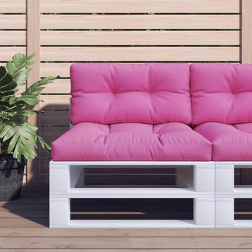 vidaXL Palletkussens 2 st stof roze, Verzenden, Nieuw, Roze