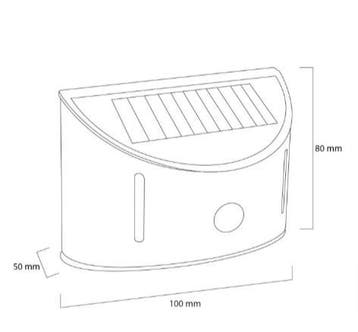 Solar wandlamp Glare - Voordeelset 3 stuks - Downlight zwart, Zonne-energie, Verzenden, Wandlamp, Led