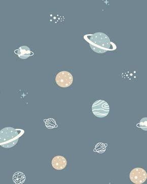 Tricot/Jersey Planeten Indigo, Hobby en Vrije tijd, Nieuw, Overige kleuren