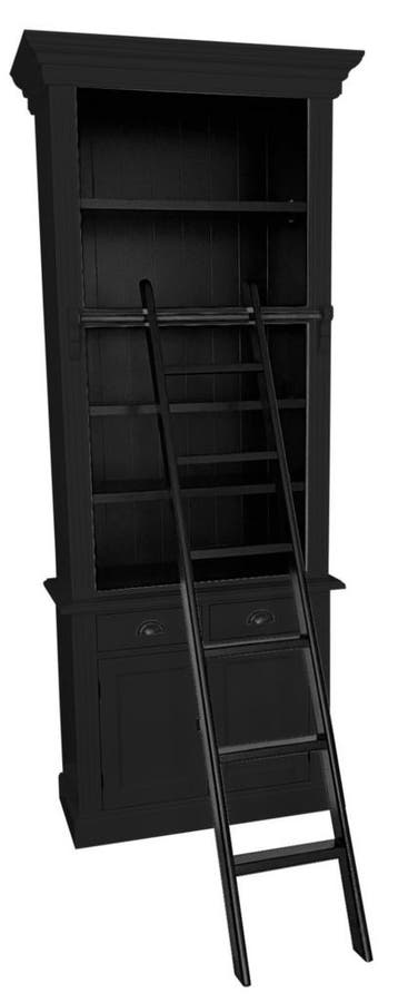 Boekenkast zwart - zwart met trap Reeuwijk 100 x 240cm, Huis en Inrichting, Ophalen of Verzenden, Nieuw