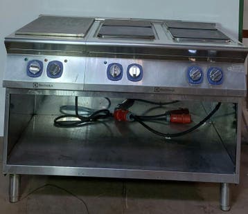 Occasion 4-plaats electrische kooktafel + gloeiplaat, Ophalen, Gebruikt, Overige typen