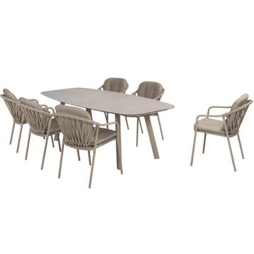 Manitoba Manolo dining tuinset 240x103xH75 cm  7 delig, Ophalen of Verzenden, Nieuw