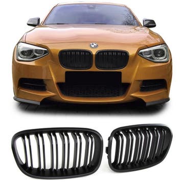 Dubbelspijls Glans Zwart BMW 1 Serie F20 F21 B0323, Nieuw, Voor, BMW