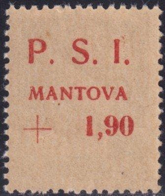 CLN - Mantova 1945 - Recto-verso druk 1,90 l. op 10 c. bruin, Postzegels en Munten, Gestempeld