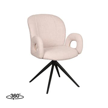 Stoel Neo | Naturel | Boucle | Zwart Metalen Frame | 2 stuks, Verzenden, Nieuw in verpakking