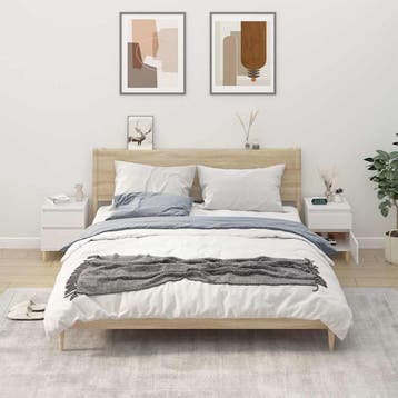 vidaXL Nachtkastjes 2 st 40x35x50 cm wit, Huis en Inrichting, Kasten | Overige, Verzenden, Nieuw