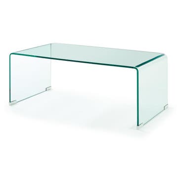 Salontafel Väsas gehard glas 90x90x35 cm transparant [en.cas, Verzenden, Nieuw
