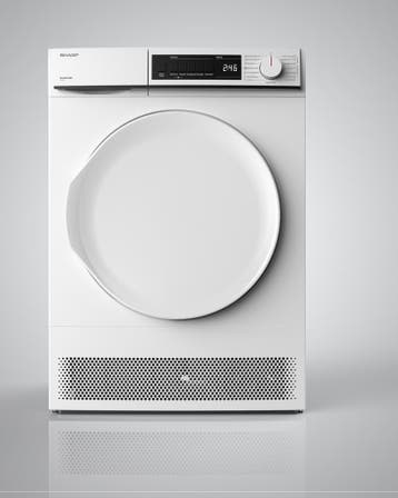 Sharp Kd-ncb7s7pw9-bx - Condensdroger - 7 kg - 65 dB -, Ophalen of Verzenden, Zo goed als nieuw, Voorlader, 85 tot 90 cm