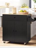 Keukeneiland met Wielen en Klapblad – 106x42x87 cm, Verzenden, Nieuw