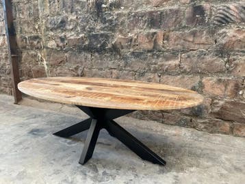 Salontafel mango ovaal facet, Ophalen of Verzenden, Nieuw