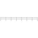 vidaXL Tuinhek met ringtop staal 1248x80 cm zwart, Verzenden, Nieuw, IJzer, Minder dan 1 meter